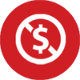 zero fees icon