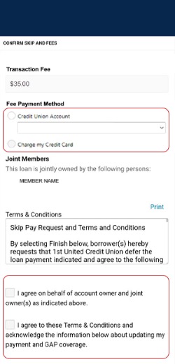 Skip Pay - payment options and terms