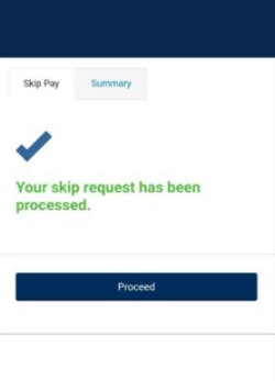 Skip Pay - completion screen