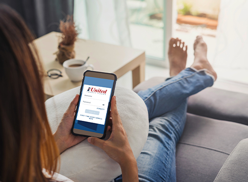 Using mobile banking while at home