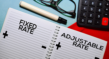 Pros & cons list comparing fixed rate to adjustable rate