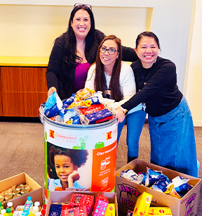Castro Valley branch and the food donations