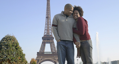 Standing in front of Eiffel Tower