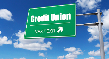 Credit Union Next Exit sign