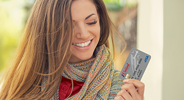 Young person with a credit card