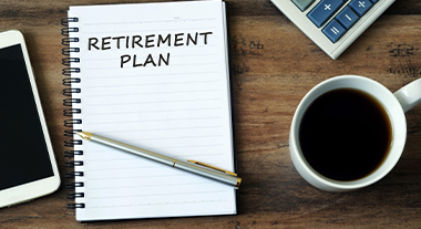 Retirement plan written in a notebook