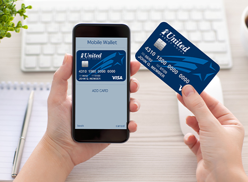 Entering debit card into mobile wallet on phone