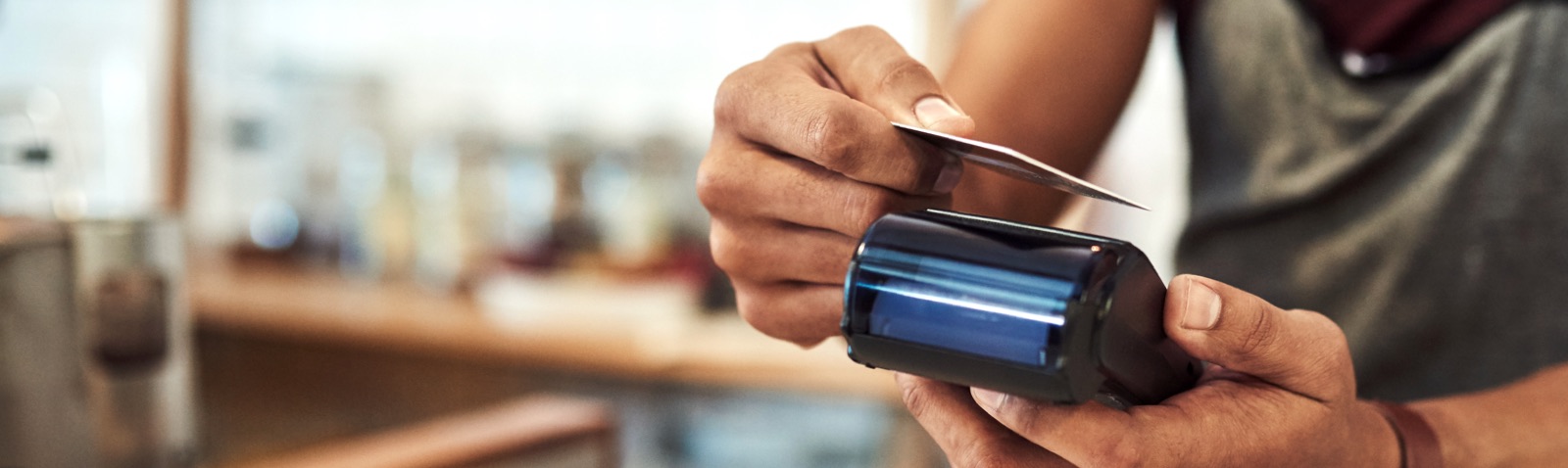 Cashier using contactless payment