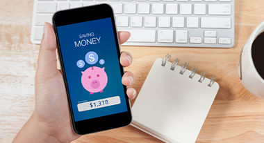 Checking savings balance through the mobile app