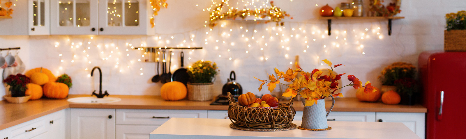 kitchen with fall decor