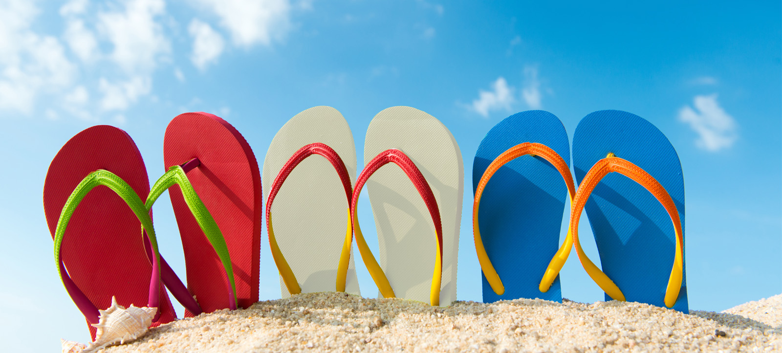 Sandals on the beach.