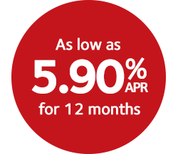 As low as 5.90% APR for 12 months