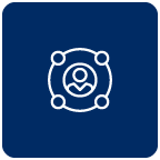 Person in network circle icon illustration