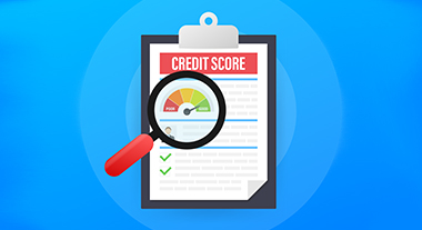 Examining credit score with a magnifying glass