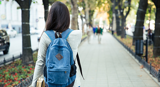 Students walking to class