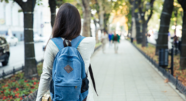 Students walking to class