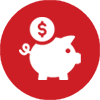 Piggy bank with coin icon