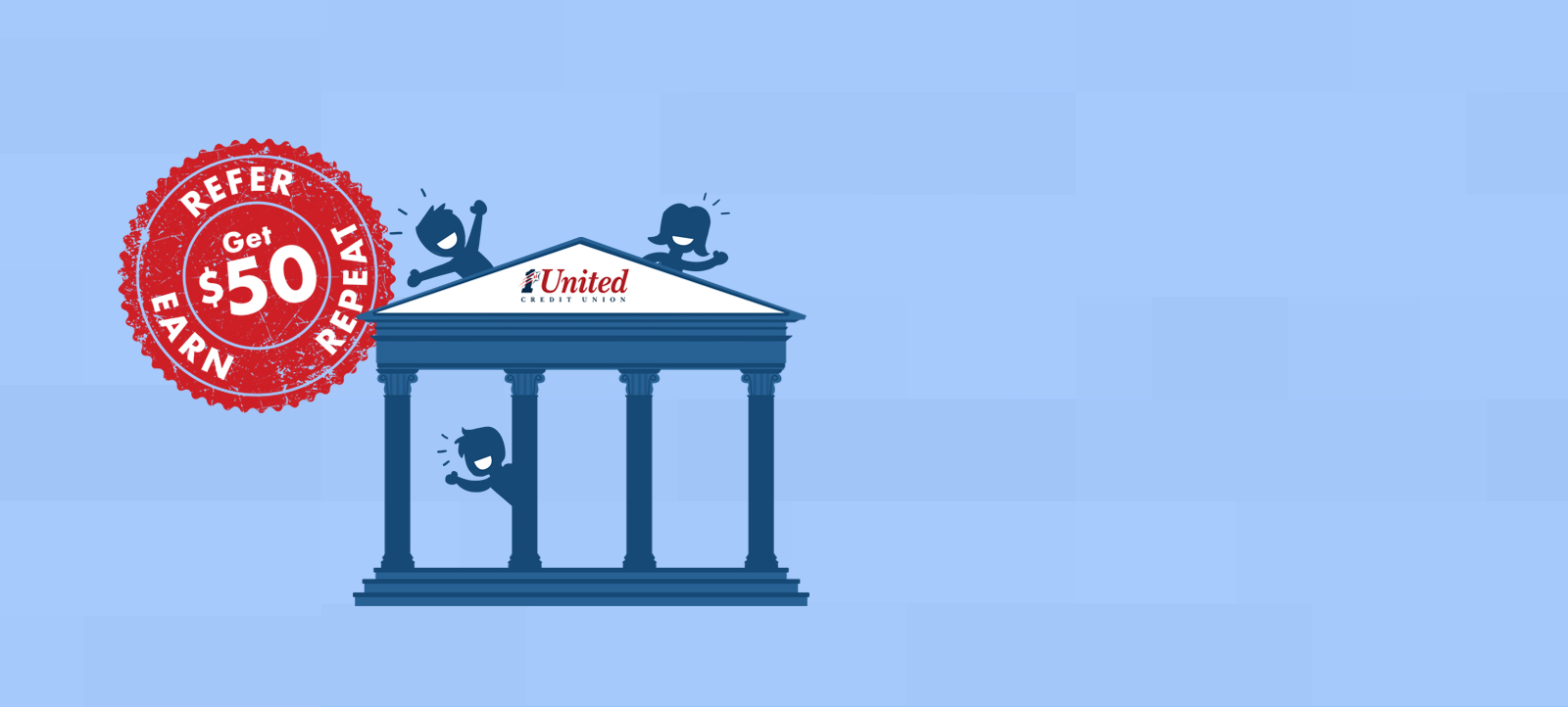 1st United with cartoon people and icon