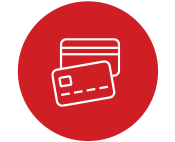 Circle with debit and credit card icon