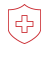 Shield and healthcare plus symbol