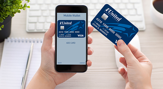 Adding 1st United card to mobile wallet