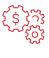 Gear icons with dollar sign