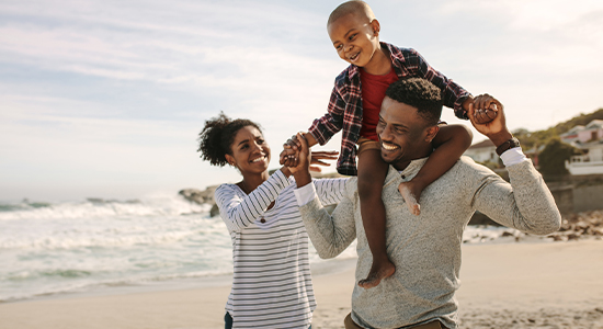 Family on a beach