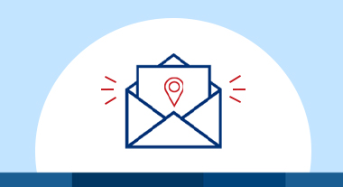 Envelope with a location icon