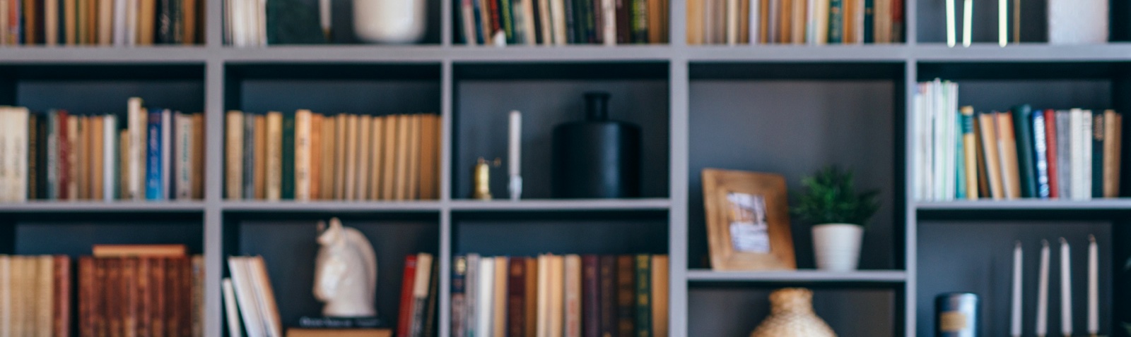 Bookshelf with books