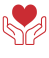 Hands holding a red heart