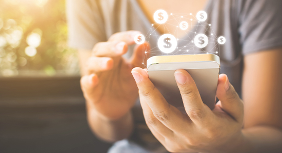 Using cell phone t make a banking transaction