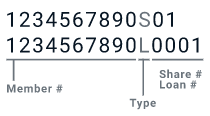 How to locate or identify the share or loan number