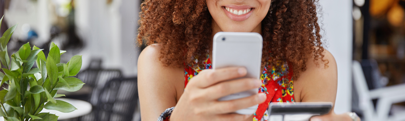 Woman using smartphone