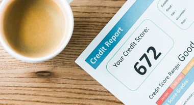 Credit Score with coffee