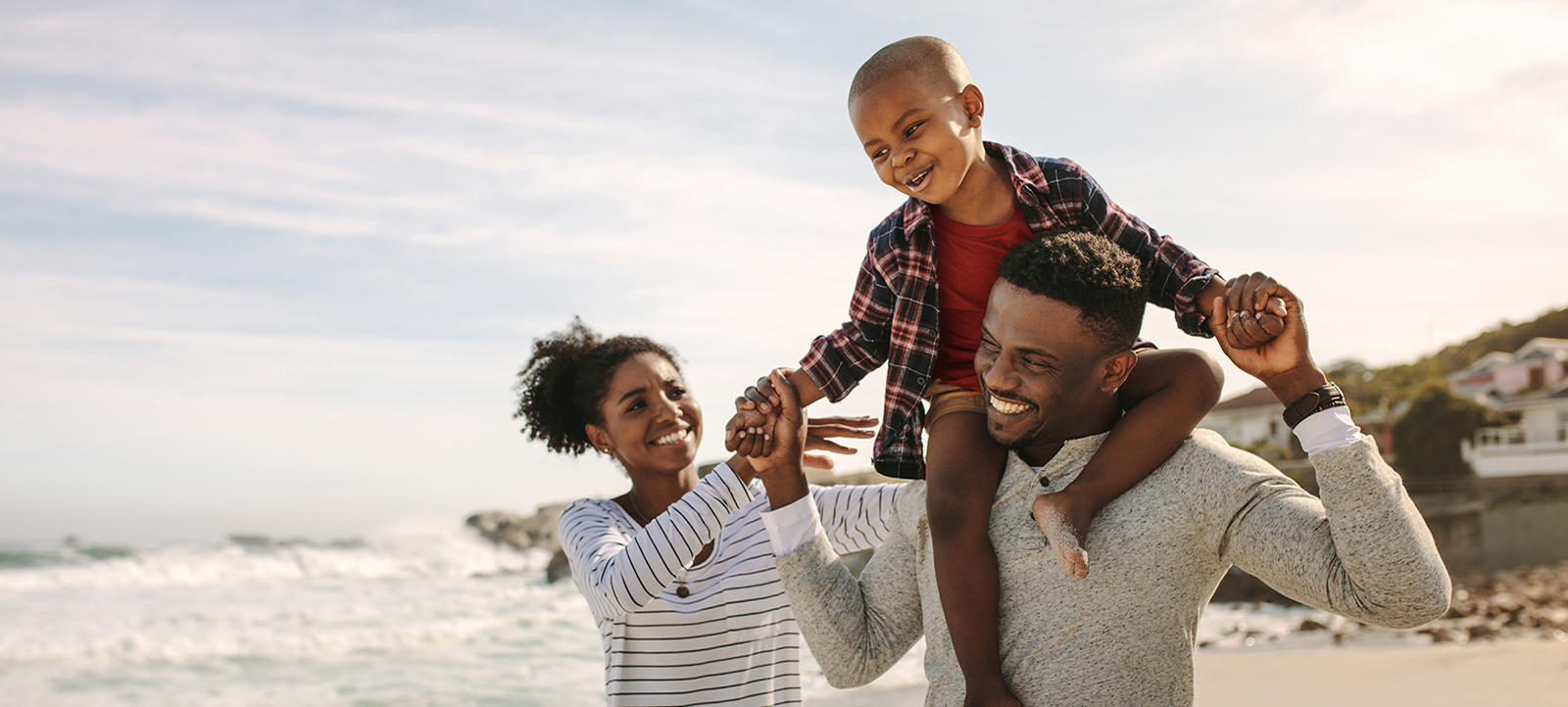 Family at beach